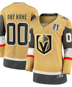 Custom 00 Vegas Golden Knights Women's 2023 Stanley Cup Final Home Breakaway Jersey - Gold