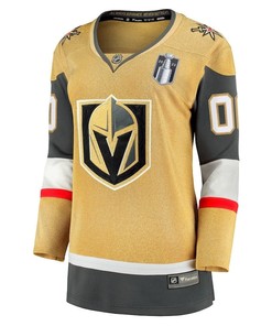 Custom 00 Vegas Golden Knights Women's 2023 Stanley Cup Final Home Breakaway Jersey - Gold