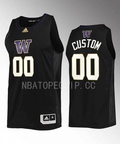 Custom 00 Washington Huskies Uniform Jersey 2022-23 Swingman Basketball Black