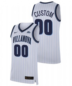 Custom 00 White Villanova Wildcats 2023 Home College Basketball Jersey