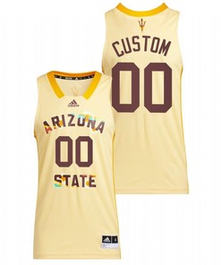 Custom 00 Yellow Arizona State Sun Devils 2022 Basketball Honoring Black Excellence Jersey