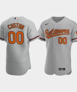Custom Baltimore Orioles Gray Road Jersey