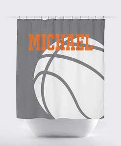Custom Basketball Shower Curtain - Bring the Game to Your Bathroom Decor with this Monogrammed Design