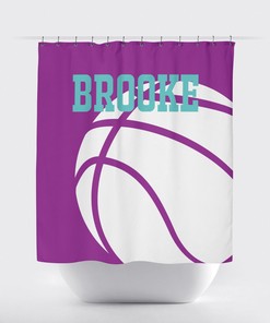 Custom Basketball Shower Curtain - Celebrate Your Little Player with this Personalized Bath Decor