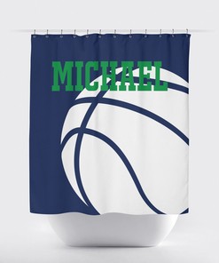Custom Basketball Shower Curtain - Celebrate Your Little Player with this Personalized Bath Decor