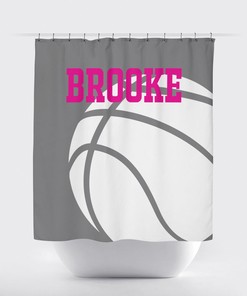 Custom Basketball Shower Curtain - Celebrate Your Little Player with this Personalized Bath Decor