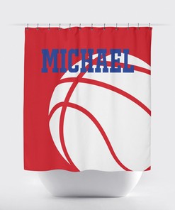 Custom Basketball Shower Curtain - Featuring a Variety of Colors and Monogram Design