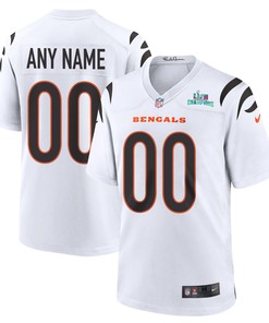 Custom Cincinnati Bengals Super Bowl LVII Champions Men Game Jersey - White