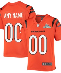 Custom Cincinnati Bengals Super Bowl LVII Champions Youth Alternate Game Jersey - Orange