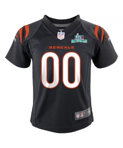 Custom Cincinnati Bengals Super Bowl LVII Champions Youth Game Jersey - Black