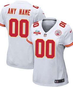 Custom Kansas City Chiefs Super Bowl LVII Champions 3 Stars Women Game Jersey - White