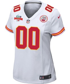 Custom Kansas City Chiefs Super Bowl LVII Champions 3 Stars Women Game Jersey - White