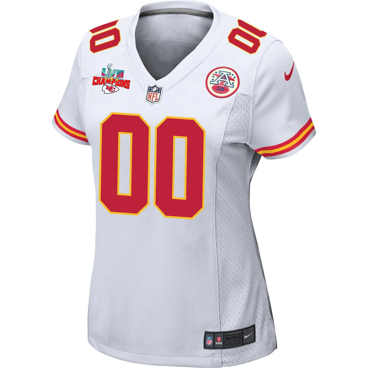 Custom Kansas City Chiefs Super Bowl LVII Champions 3 Stars Women Game Jersey - White