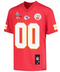 Custom Kansas City Chiefs Super Bowl LVII Champions 3 Stars Youth Game Jersey - Red