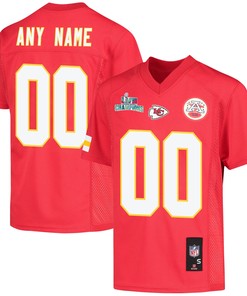 Custom Kansas City Chiefs Super Bowl LVII Champions Youth Game Jersey - Red