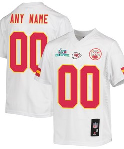Custom Kansas City Chiefs Super Bowl LVII Champions Youth Game Jersey - White