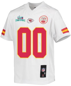 Custom Kansas City Chiefs Super Bowl LVII Champions Youth Game Jersey - White