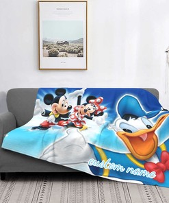 Custom Name Blanket Disney Mickey Mouse Tapestry Personalized Blankets Birthday Gift Customized DIY