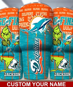 Custom Name Miami Dolphins Tumbler - Personalized Drinkware