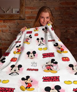 Custom Name Mickey Mouse Blanket, Disneyland Mickey Mouse Birthday Gifts, Baby Shower Blanket, Mickey Head Fleece Blanket