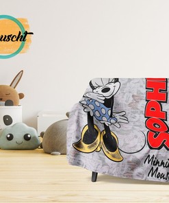 Custom Name Mouse Blanket, Personalized Cartoon Baby Blanket, Minky Baby Blanket, Birthday Gift