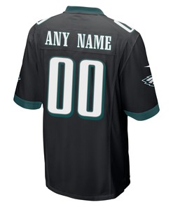 Custom Philadelphia Eagles Super Bowl LVII Champions 2 Stars Men Game Jersey - Black