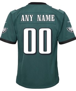 Custom Philadelphia Eagles Super Bowl LVII Champions 2 Stars Youth Game Jersey - Midnight Green