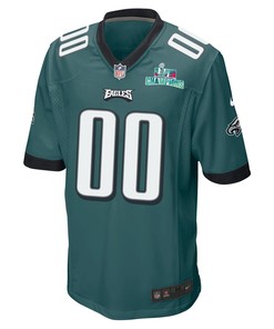 Custom Philadelphia Eagles Super Bowl LVII Champions Men Game Jersey - Midnight Green
