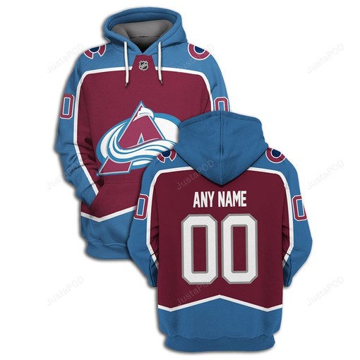 Customized Name Colorado Avalanche 3D Hoodie Zip Hoodie