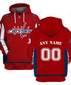 Customized Name Washington Capitals 3D Hoodie Zip Hoodie