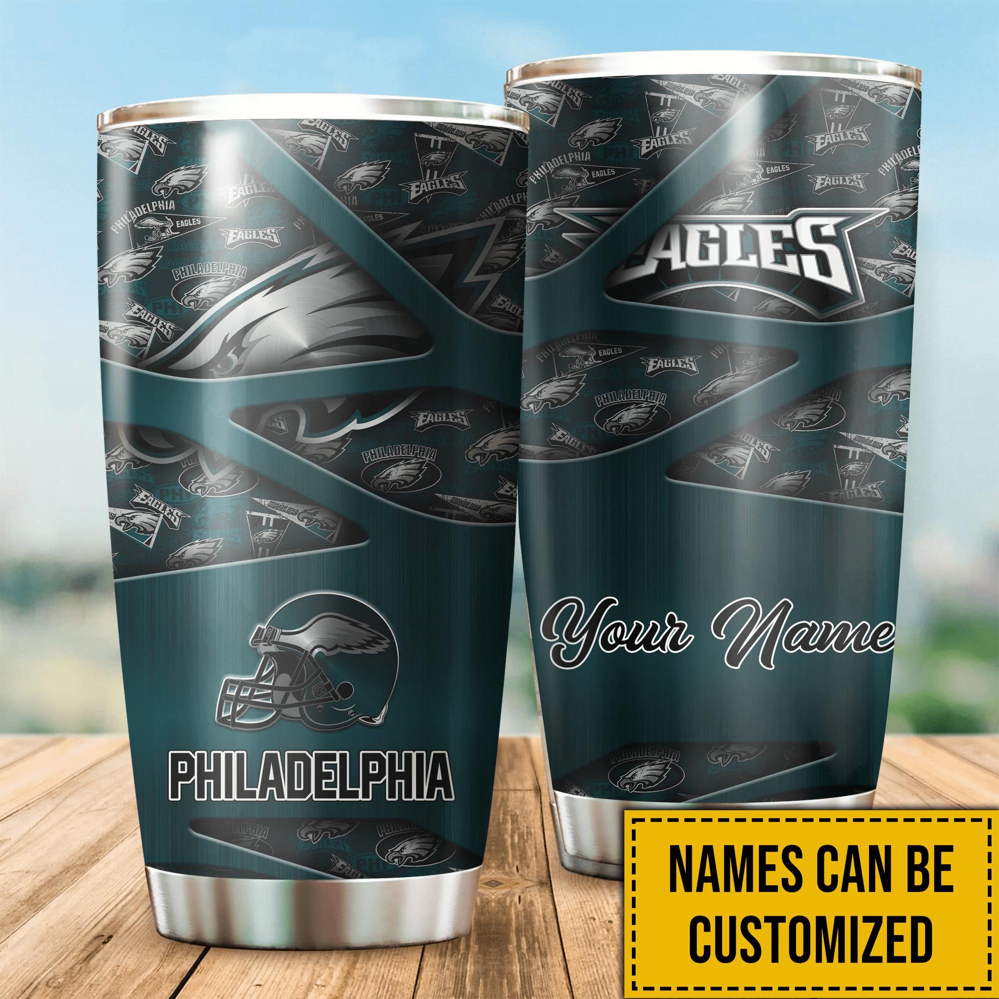 Customized Philadelphia Eagles Custom Name Tumbler for Die-Hard Enthusiasts