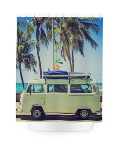 Cute Beachy Surfer Shower Curtain for Your Bathroom