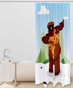 Cute Bear Animal Shower Curtain for Your Bathroom