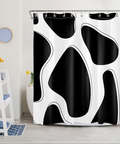Cute Cow Print Shower Curtain - Abstract Art Bathroom Accessory