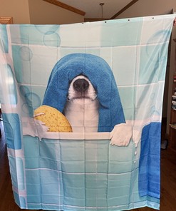 Cute Dog Shower Curtain - Animal Print for Bathroom Decor