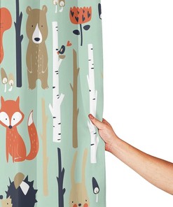 Cute Fox Bear Bird Bunny Tree Shower Curtain - Home Decor Bathroom Curtain