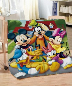 Cute Mickey & Friends Mickey Mouse Blanket for Sofa Couch Bed Baby Kids Adults