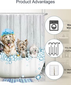 Cute Naked Dog in a Bathtub Shower Curtain for a Rustic Farmhouse Bathroom Decor