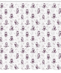 Cute Owls on the Branch Animal Print Shower Curtain for Bathroom