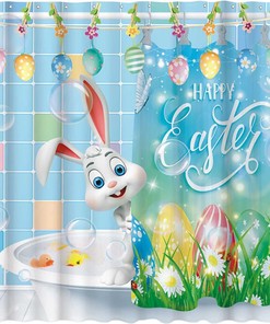 Cute Rabbit Bunny Easter Shower Curtain