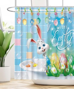 Cute Rabbit Bunny Easter Shower Curtain