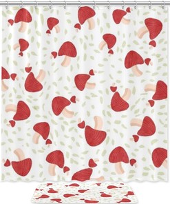 Cute Red Deer Shower Curtain in Waterproof Fabric for Bathroom Decor