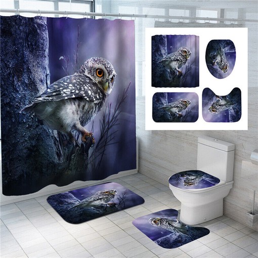 Cute and Cuddly - 3D Owl Shower Curtain for Bathroom Animal Decor Gift
