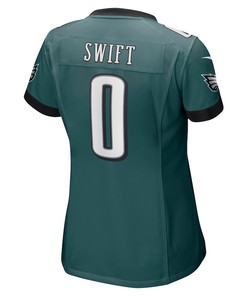 D'Andre Swift 0 Philadelphia Eagles Women's Game Player Jersey - Midnight Green