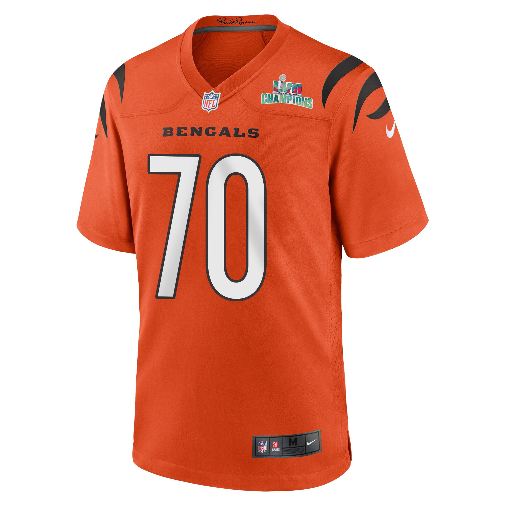 D'Ante Smith 70 Cincinnati Bengals Super Bowl LVII Champions Men Alternate Game Jersey - Orange