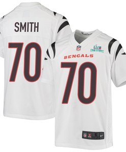 D'Ante Smith 70 Cincinnati Bengals Super Bowl LVII Champions Youth Game Jersey - White