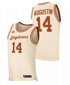 D.J. Augustin 14 Texas Longhorns Cream Retro Basketball Jersey
