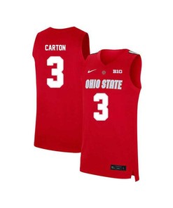 DJ Carton 3 Ohio State Buckeyes Elite Basketball Men Jersey - Red