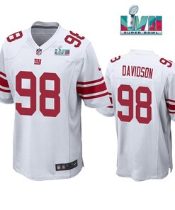 D.J. Davidson 98New York Giants Super Bowl LVII Super Bowl LVII White Men Game Jersey