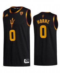 DJ Horne 0 Arizona State Sun Devils Black Jersey 2022-23 College Basketball